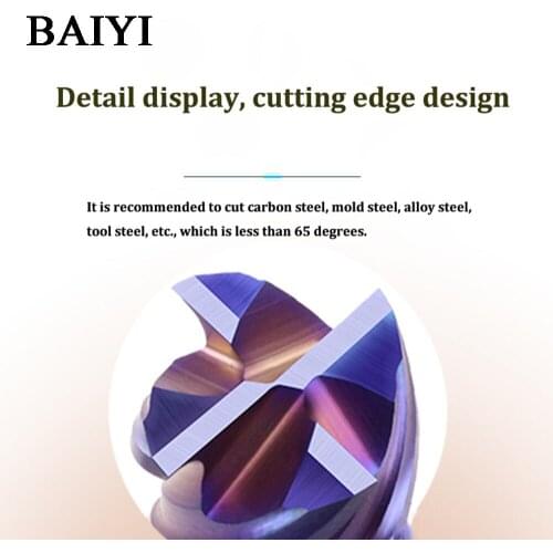 1PCS 10mm end mill HRC65 4 blade milling cutter hard alloy tungsten steel milling cutter