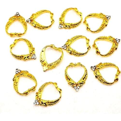 100Pcs Diamond Parts 3 Colors Metal Charms Metal Deco Charms Nail Art zircon hollow out decorations Nail art Metal Jewelry,H566