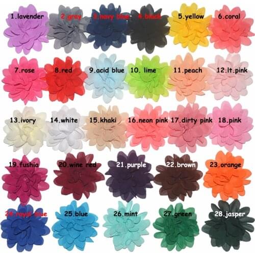 30PCS 7CM chiffon flower for kid headband DIY craft can choose colors(HMF-54)