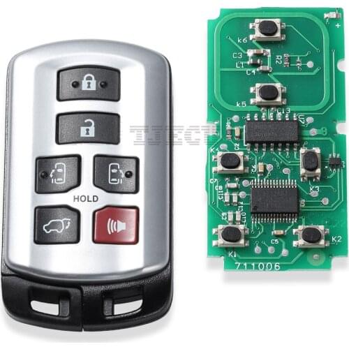 6 Buttons Car Keyless Go Remote Key Smart Key with 74 Chip 315Mhz for Toyota Sienna Car Intelligent Remote Key HYQ14ADR 5691