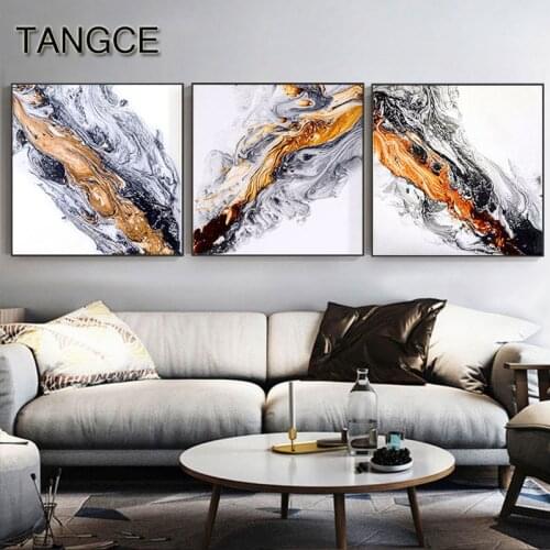 Abstract Flowing Orange Color Canvas Art Black Grey Painting Posters Prints Wall Art Decor Affiche Tableau Murale Salon Modern