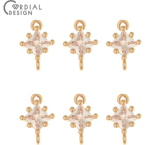 Cordial Design 100Pcs 7*10MM Jewelry Accessories/DIY Connectors/Earring Making/CZ Charms/Hand Made/Jewelry Findings & Components