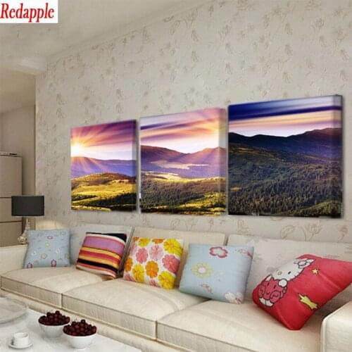 Diamond Painting Natural scenery, sunset mountains Rhinestone 5D DIY Diamond Embroidery,Cross Stitch,diamond Mosaic Sale3pcs