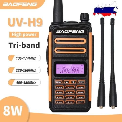 BaoFeng Tri-Band Radio UV-H9 Walkie Talkie 8W High Power Handheld FM Transceiver Two Way Radio Transmitter Update UV5R UV9R plus