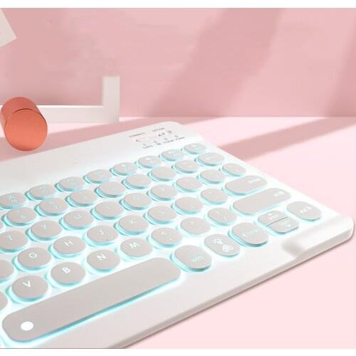 10 Inches RGB Mini Wireless Keyboard with Backlight Bluetooth-compatible Notebook Ipad Keyboard for Tablet Phone Laptop Computer