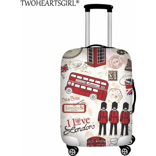 TWOHEARTSGIRL Travel Luggage Suitcase Protective Cover Vintage Style Stretch Fabrics Suitcase Cover Travel Accessories Dropshipp