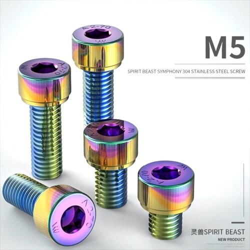 M5 Motorcycle Decorative Screws Bolts 5mm Stainless Steel Multicolor Screws Fuel Tank Cap Bolt For Honda Yamaha Kawasaki Suzuki