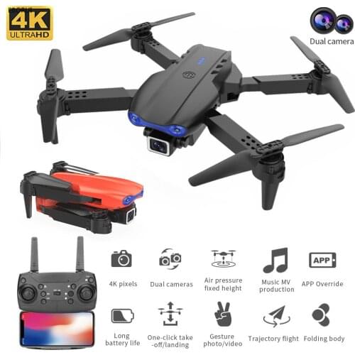 EBORUI K3 RC Drone 2.4Ghz 4K Dual Cams WiFi FPV Remote Control Drone Altitude Hold One-Key-Return Foldable RC Quadcopter Toy RTF