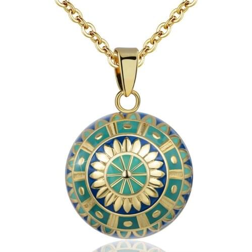 Eudora 20mm Vintage Mexican Bola Harmony Chime Ball elegant Pregnancy Pendant Necklace for Women Fashion Jewelry gift N14NB333-1