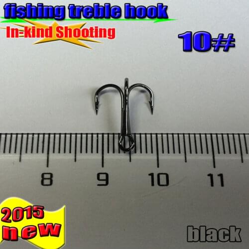 Good News Free shipping Treble Fishing Hooks 10# qunatily:50pcs/lot High Quality size high-carbon steel
