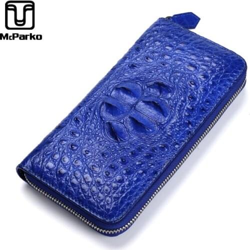 McParko Genuine Crocodile Wallet Women Leather Clutch Wallet Luxury Card Holder Wallet Female Elegant Girlfriend Wife Gift Purse