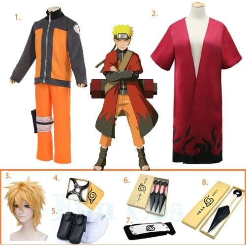 Anime Boruto Kids Costumes Cosplay Costume Golden Wig Cloak Bag Sword Props Top Pants Halloween Christmas Party for Adults Kids