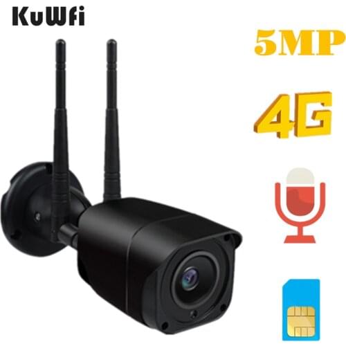 KuWFi 4G Sim Card 1080P Wifi Camera Outdoor HD 5MP CCTV Camera Outdoor Wireless WIFI IP Camera Bullet P2P IR Night Vision 20M