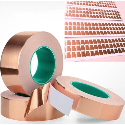 Foil Tape Mask Double Sided Conduct Copper Electromagnetic Shielding Double Side Conductive Copper 3~50mm *25M Electrical