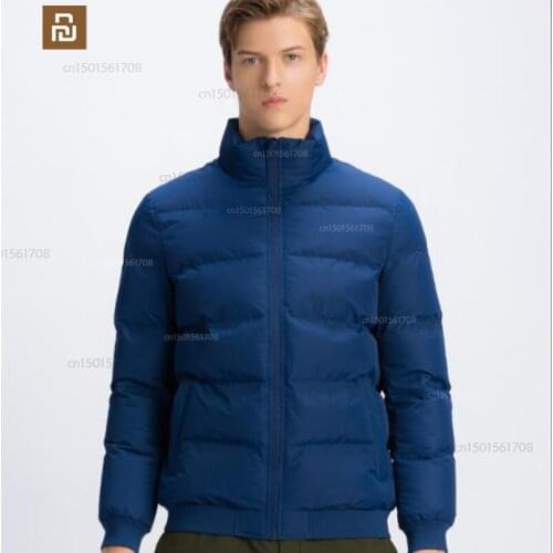 Xiaomi youpin fashion solid color mens stand-up collar down padded jacket, windproof and warm light jacket