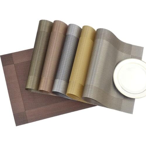 4/6/8 Pcs Placemat Washable PVC Dining Table Set Weave Mats Diagonal Frame Teslin Cloth Waterproof Table Pad Non-slip Pads Decor