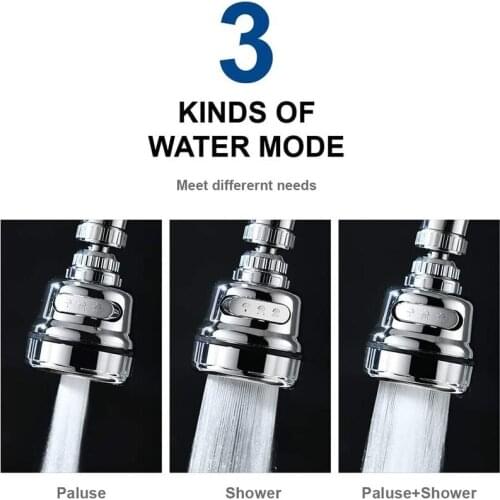 360 Degree Rotating Nozzle For Mixer Tap 3 Modes Pressurized Splash Water Saving Aerator Kitchen Faucet kitchen accessories