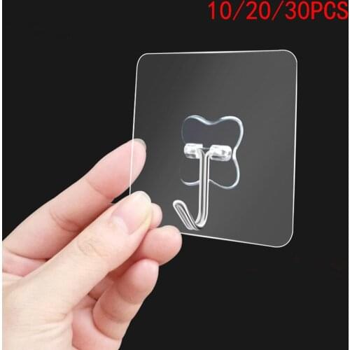 10/20/30cs Wall Hangers Hooks Suction Cup Strong Self Adhesive Heavy Load Rack Kitchen Bathroom Transparent Wall Vacuum Sucker