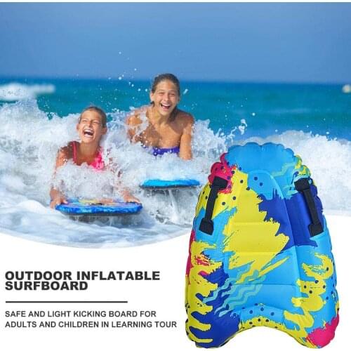 2021 Newest Outdoor Inflatable Surfboard Solid Color Buoy Kickboard Kids Safe Sea Surfing Board