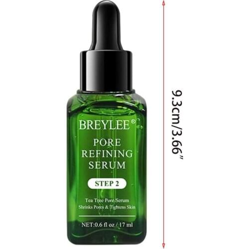 17ml Tea Tree Extract Refining Serum Shrink Pores Tighten Moisturizing Whitening Acne Treatment Facial Oil-Control Essence Skin