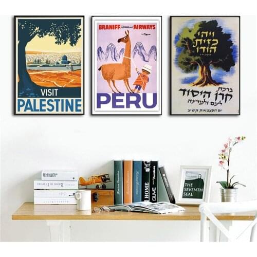 Visit Palestine Peru Landscape Vintage Canvas Prints Modern Painting Posters Wall Art Pictures For Living Room Decoration Artwor