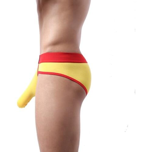 Sexy Mens Briefs Gay Underwear Elephant Nose Penis Pouch European American Size Men Panties Cotton Breathable Underpants Men