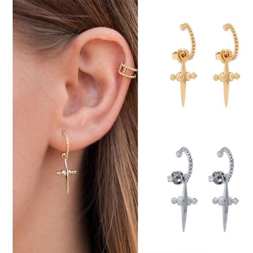 Prevent Allergies 925 Silver Simple Spike Stud Earrings Womens Earrings Fashion Party Gifts High Quality Jewelry