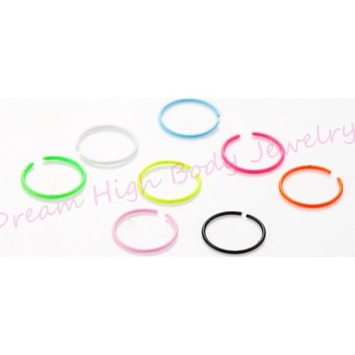 Hoop Nose Fake Ear Clip Earring Neon 22G 8mm Popular Body Piercing Jewelry Neon 100pcs/lot Wholesale Mixed Colors Steel