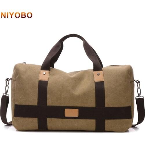 NIYOBO Canvas Men Travel Bags Carry On Luggage Mans Travel Duffle Bags Vintage Weekend Bags Large Capacity Male Handbags PT1235