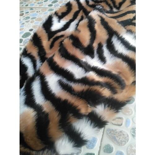 Tiger print faux fur fabric, fashion fur collar decorative plush carpet ,felt cloth counter fabric