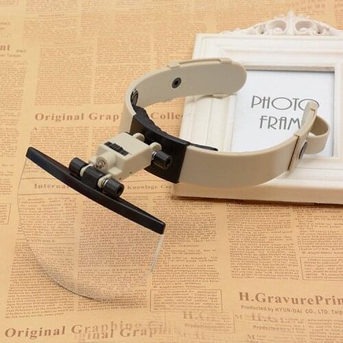2X 3.8X 4.5X 5.5X Multi Power Helmet Magnifier Head Magnifying Glass Loupe with LED Light 3 Auxiliary Lens