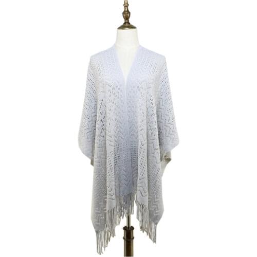 Spring Women Poncho Shawl Capes Wraps Knit Cappa Hollow Out Fashion Outwear Tippet Luxury Brand Femme Open Front