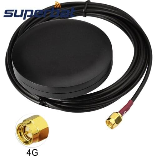 Superbat 4G LTE Omni-Directional SMA Antenna Thru Hole Screw Mount Outdoor for Vehicle Truck RV Marine Boat Android System 3m