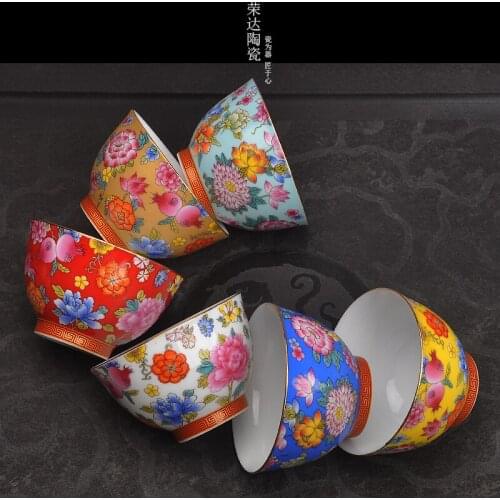 High white porcelain Master Cup Jingdezhen enamel color tea cup blue and white pastel ceramic Kung Fu tea set large tea cup hous