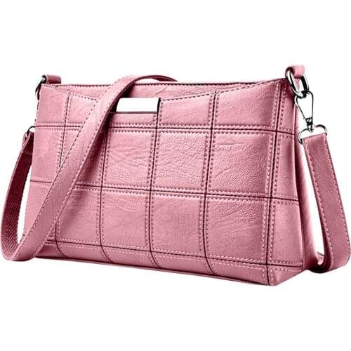 Woman Bag Handbag Leather Plaid Messenger Shoulder Small square package carteras mujer de hombro y bolsos bags for women 2019