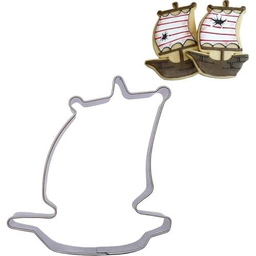 Kitchen Baking Tools Pirate Ship Cookie Cutter Stainless Steel Fondant Biscuits Tools Accessories DH145