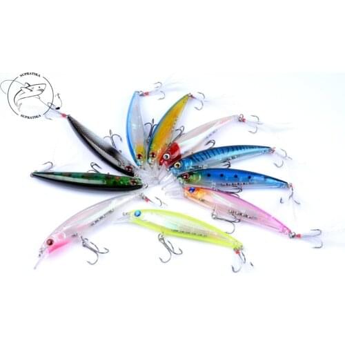 1Pcs Suspend Artificial Minnow Fishing Baits with 4# Feather Hook 11cm/13.4g Crankbait Pesca Lure Tackle Wobbler for Fishing