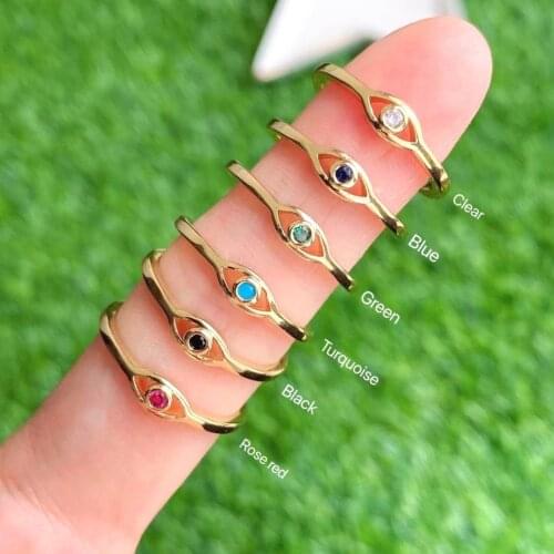 10Pcs Gold Plated eye minimalist mini Ring Jewelry for Women and Girls 2021 New