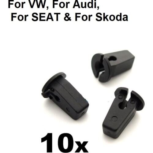 10x Plastic Lock Nuts / Grommets for VW, For Audi, For SEAT & For Skoda Wheel arches, Bumpers, Panels & Shields - 6N0809966A