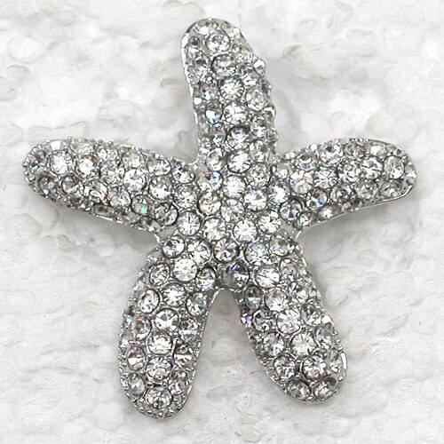 12pcs/lot Wholesale Fashion Brooch Rhinestone Starfish Pin brooches C101173