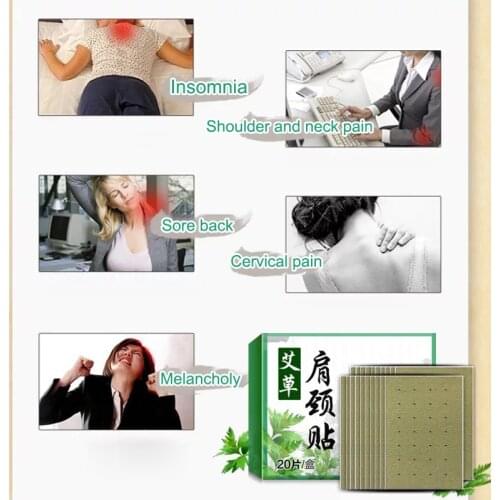 20 Pcs Wormwood Self-heating Pad Neck Shoulder Cervical Body Pain Relief Paste Pad Moxibustion SANA889