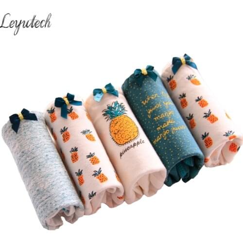 5Pcs/Lot Underwear Womens Panties Cotton Underwear Briefs Culotte Femme Sexy Lingeries PantyThong G-String Calcinhas Girls Cute