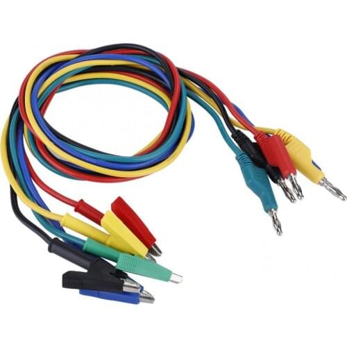 5Pcs P1037 High Voltage 1M 4mm Banana Plug to Crocodile Adapter Clip Cable Test Leads For Multimeter