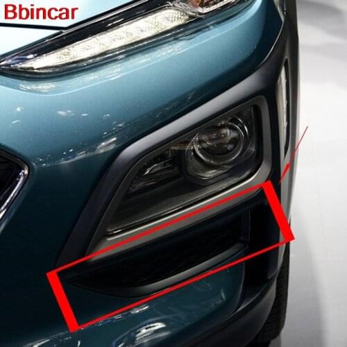 Bbincar ABS Chrome For Hyundai Kona Encino 2018 2019 Front Fog Light Headlight Blow Bumper Cover Styling Trim