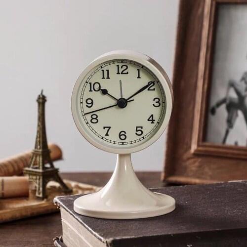 Nordic style alarm clock Simple students with creative bedroom bedside mute modern personality lazy desktop small alarm clock