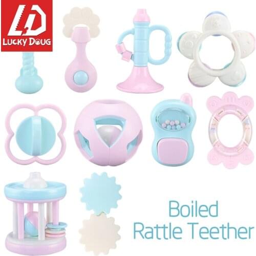 Baby Rattles 6Plastics Hand Bell Baby Rattle toys 0-12 months attache sucette for Children Educational Toys
