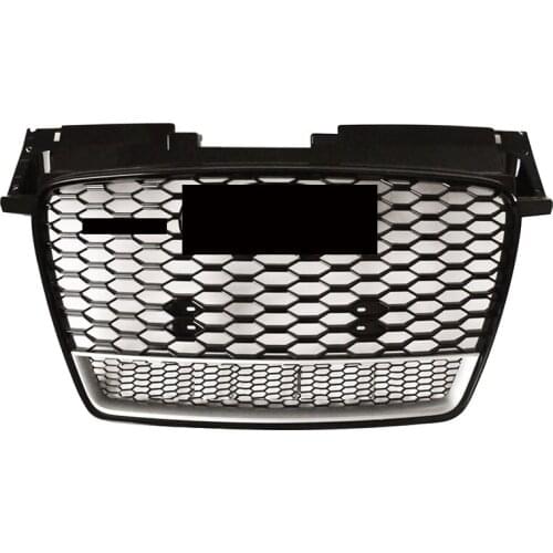 FOR AUDI TT 8J 2008 2009 2010 2011 2012 2013 2014 FRONT MESH TTRS STYLE BUMPER HOOD HEX GRILLE BLACK