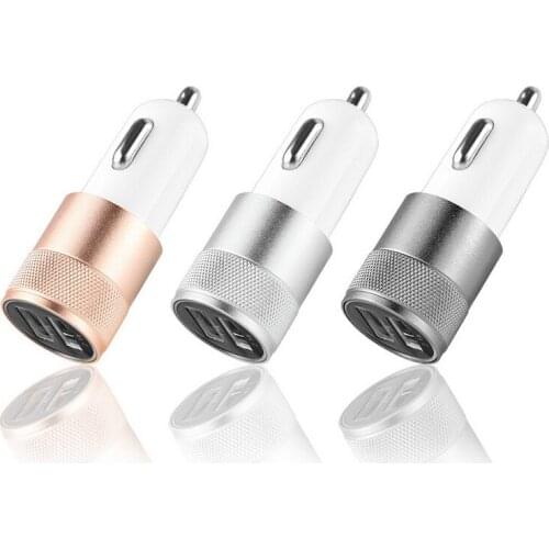 Dual USB Car Charger Adapter 3.1A Auto Vehicle Metal Charger For Smart Phone/Tablet