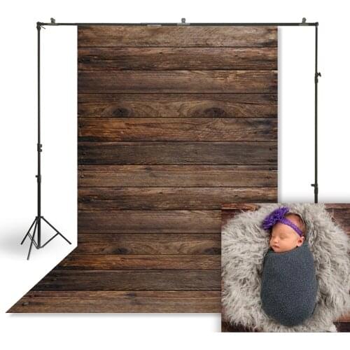 HUAYI Photography Backdrop Old Brown Wood Floor Plank Photo Background Studio Birthday Banner Baby Shower Party Backdrop XT-4249