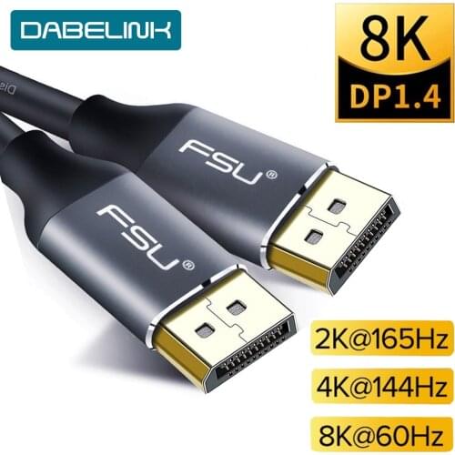 8K DP Cable Displayport 1.4 Cable 8K 4K HDR 165Hz 60Hz Display port Cable DP to DP Cable for Samsung Video PC Laptop TV DP 1.2
